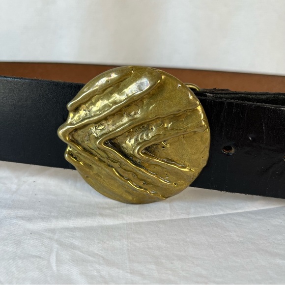 Stephen Burr handmade solid brass MCM 70’s modern artist vintage belt buckle - Picture 3 of 16